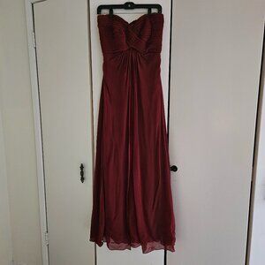 Tadashi Strapless Red Evening Gown